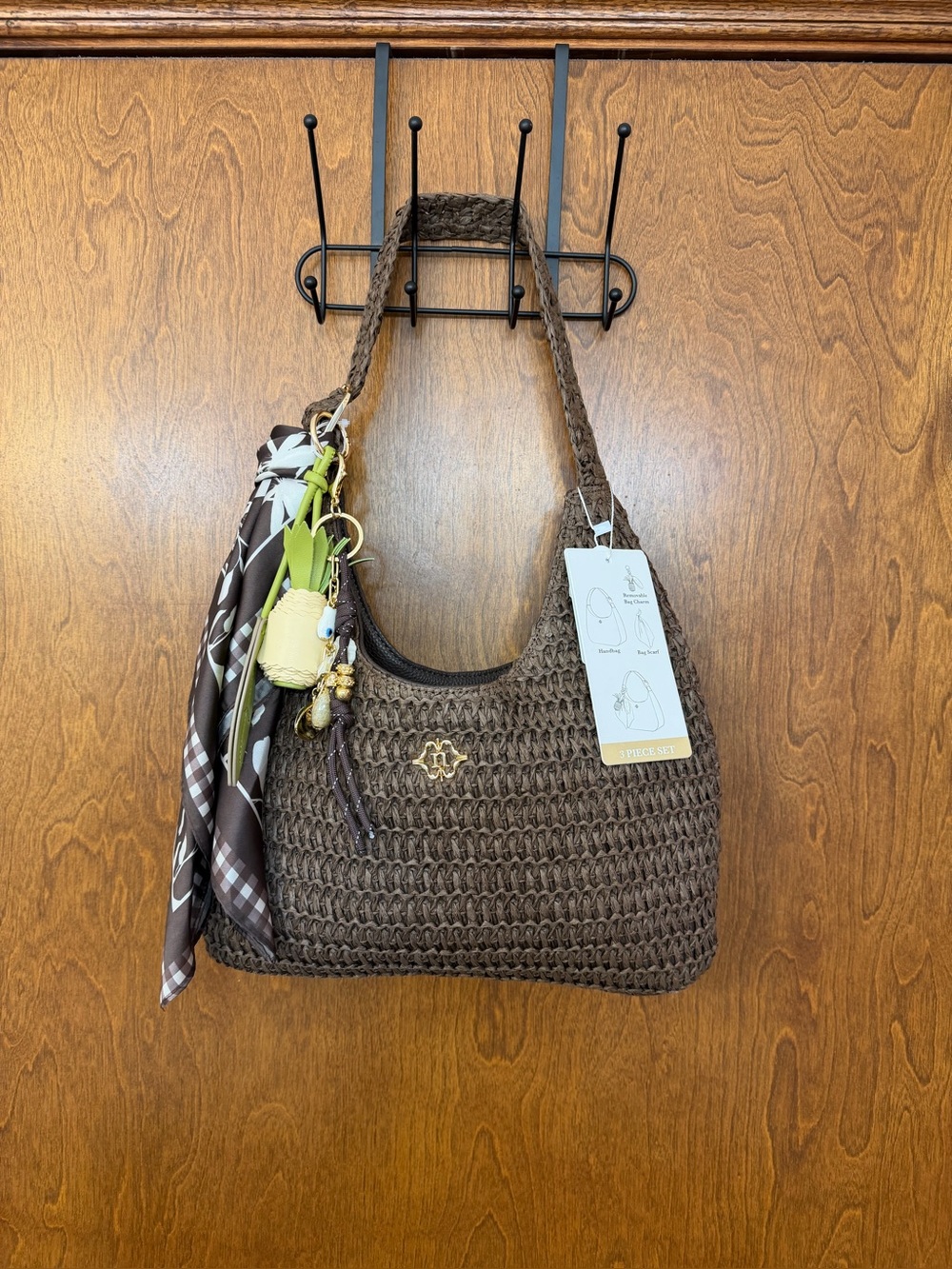 Nanette Lepore Brown Woven Shoulder Bag Bundle